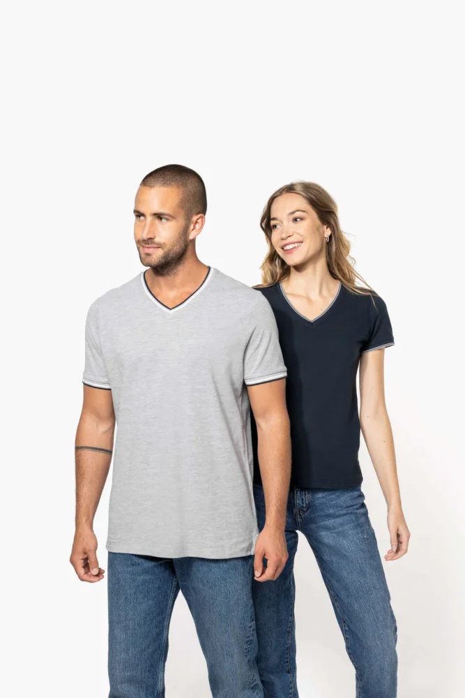 Herren Piqué V-Ausschnitt T-Shirt