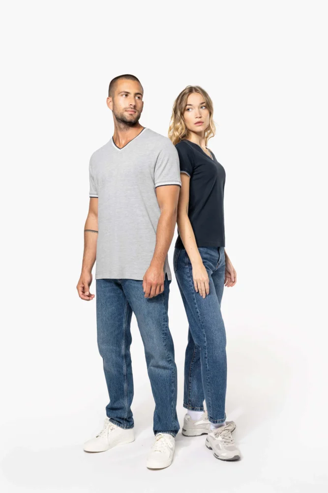 Herren Piqué V-Ausschnitt T-Shirt