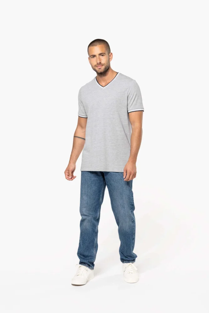Herren Piqué V-Ausschnitt T-Shirt