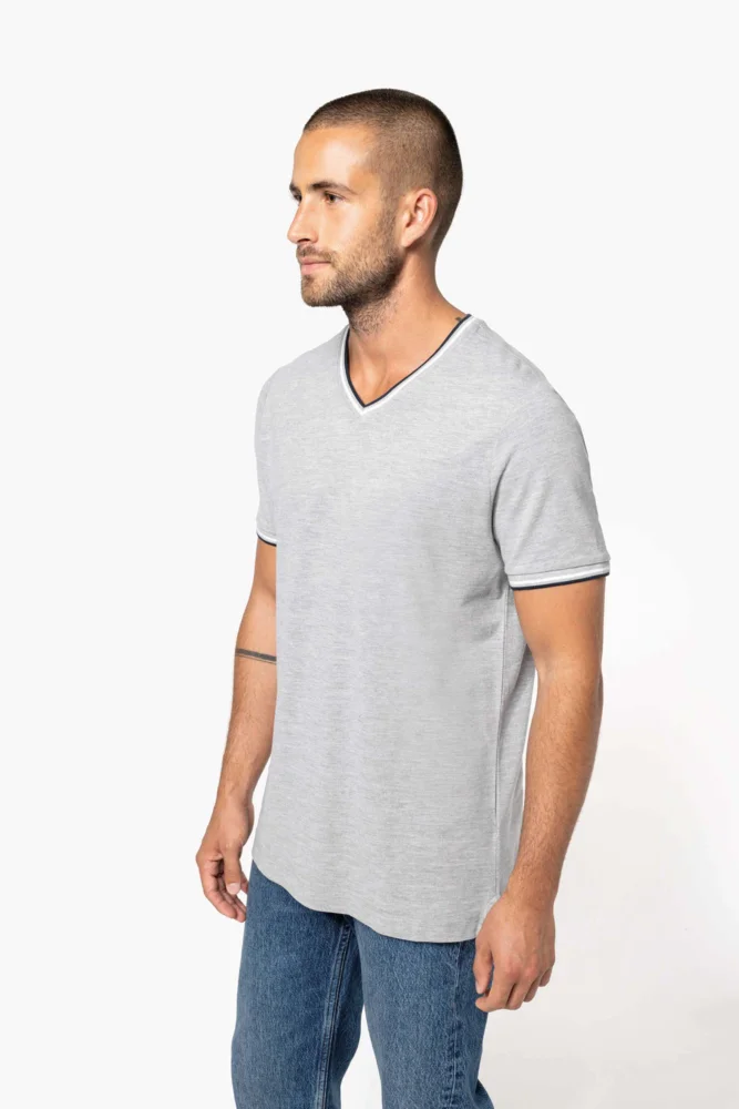 Herren Piqué V-Ausschnitt T-Shirt