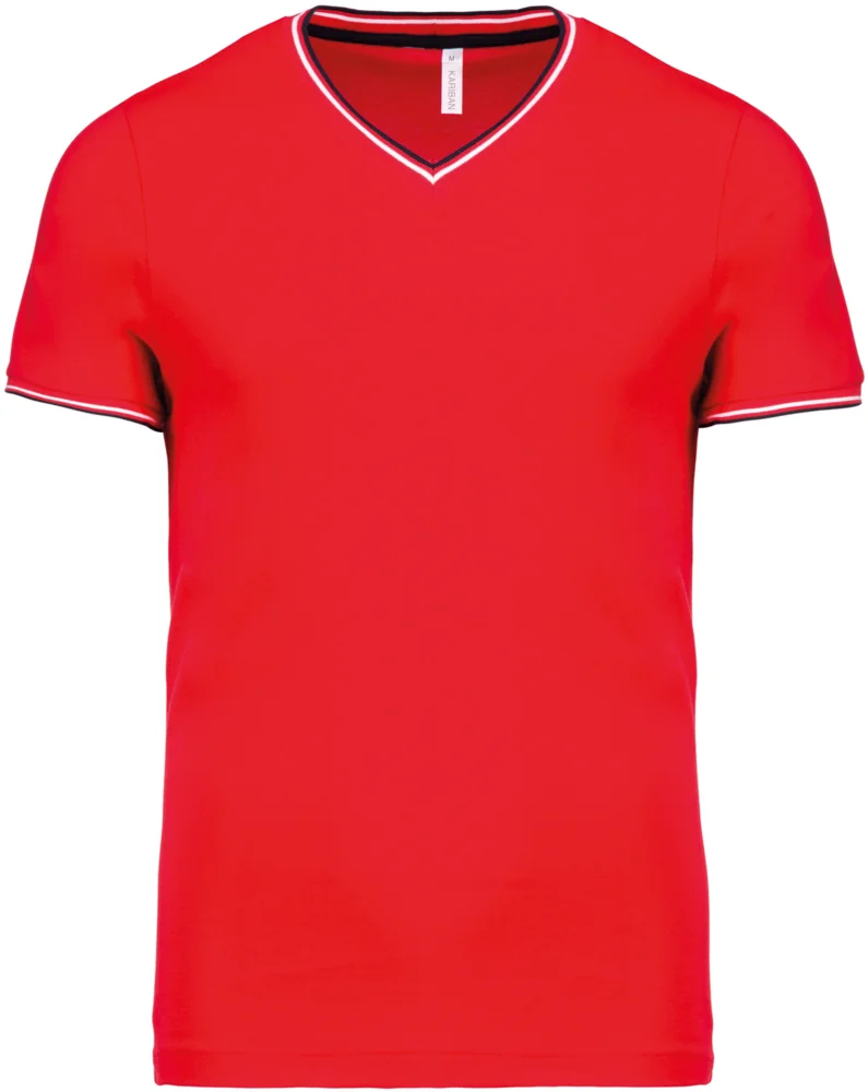 Herren Piqué V-Ausschnitt T-Shirt
