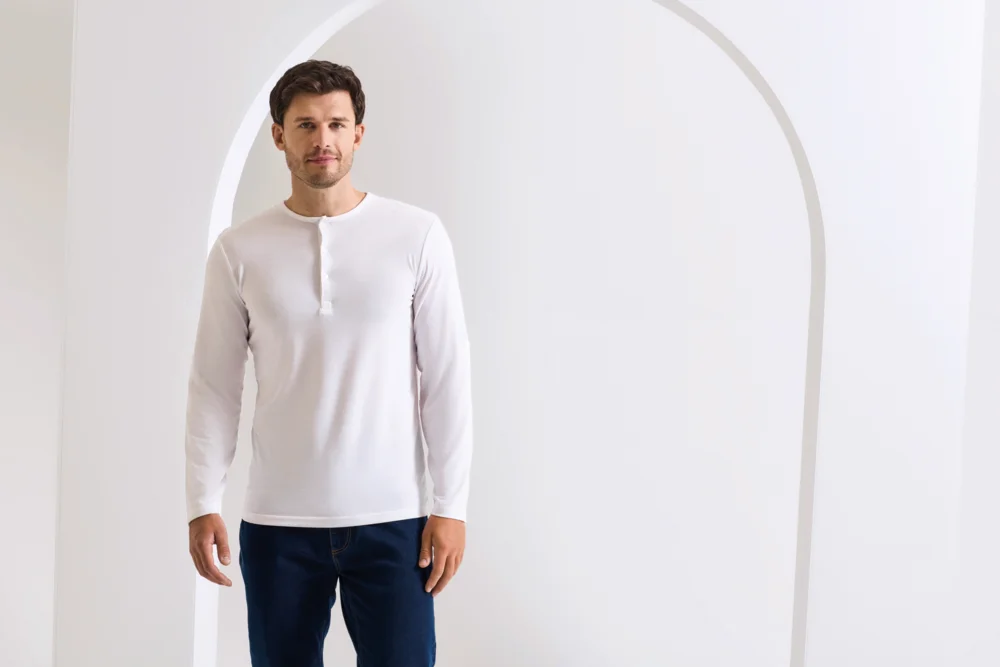 Herren Rollärmel T-Shirt langarm