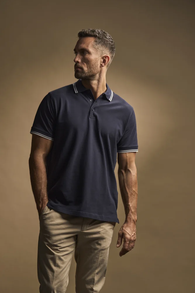 Herren Stretch Piqué Polo "Stripe"