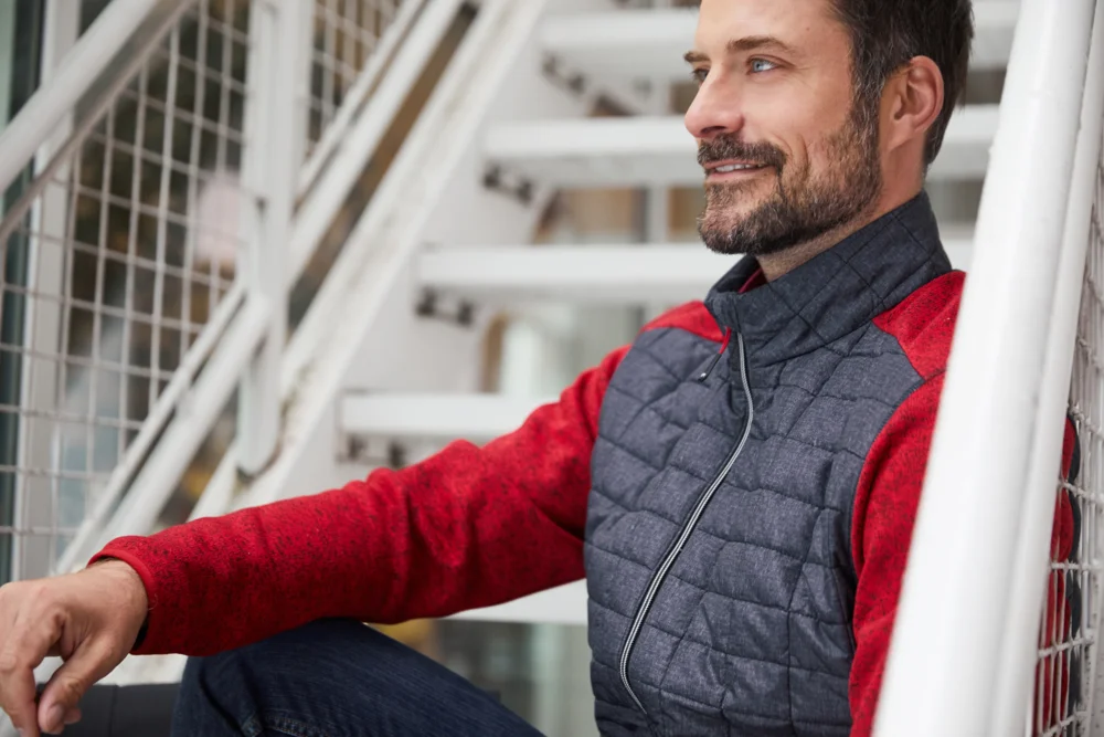 Herren Strick Hybrid Jacke