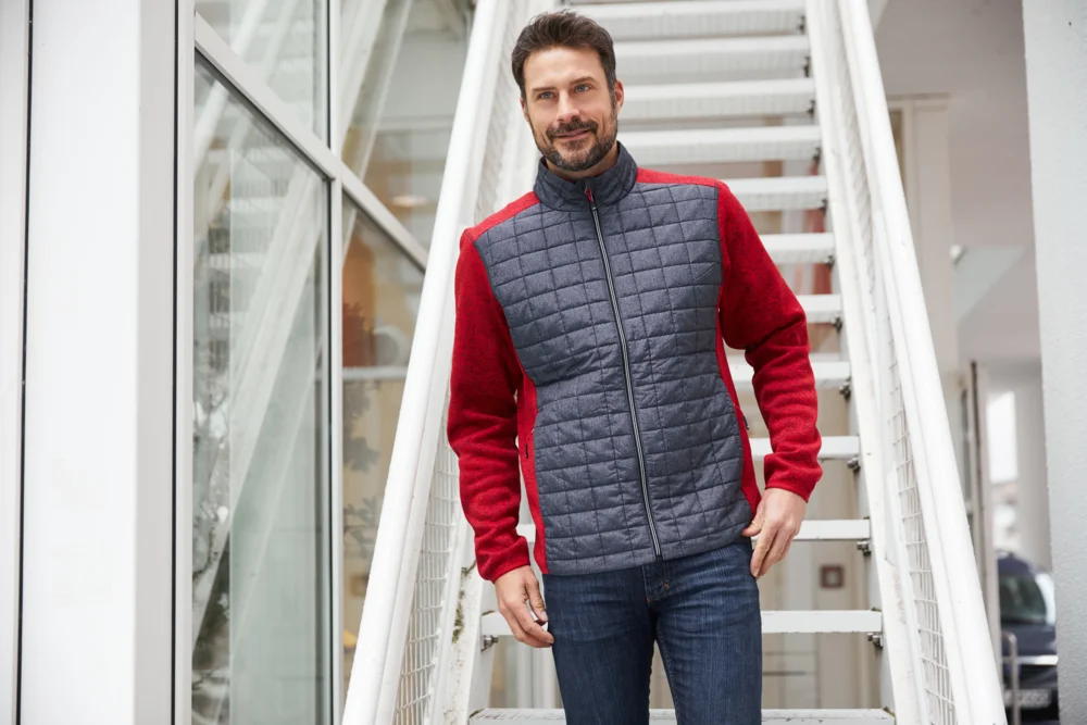Herren Strick Hybrid Jacke
