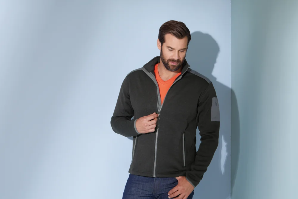 Herren Strickfleece Jacke