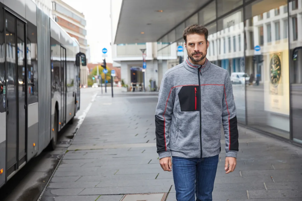 Herren Strickfleece Jacke