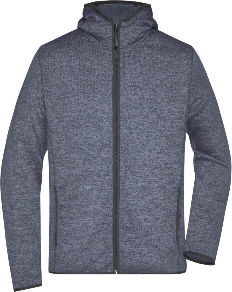 Herren Strickfleece Kapuzenjacke