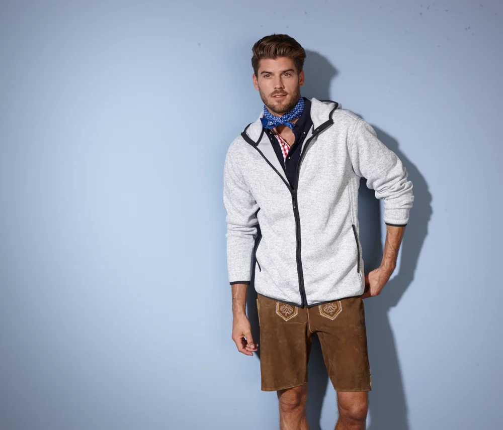 Herren Strickfleece Kapuzenjacke