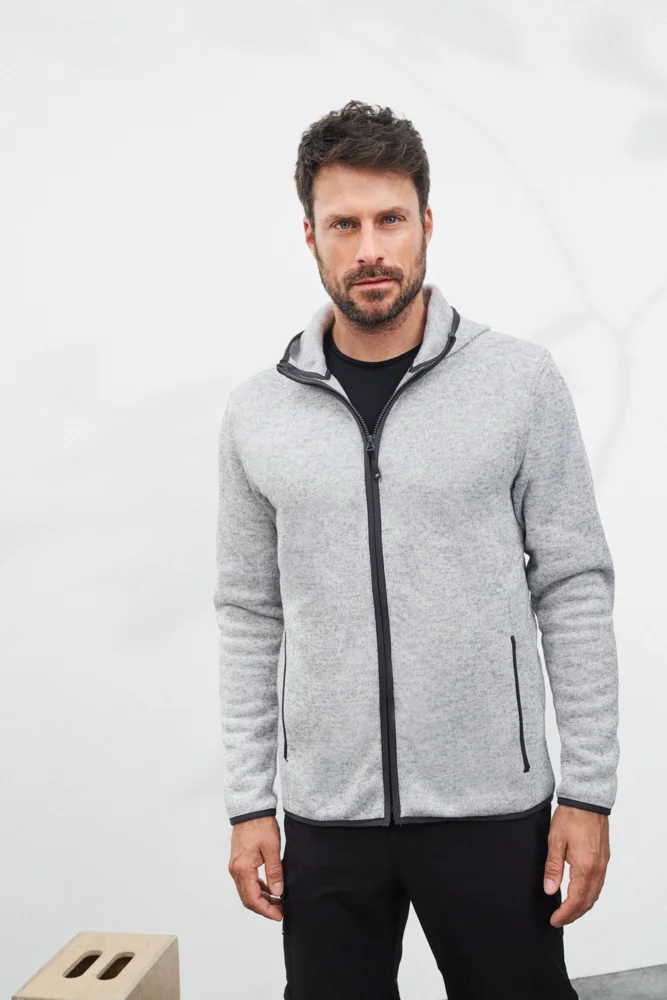 Herren Strickfleece Kapuzenjacke