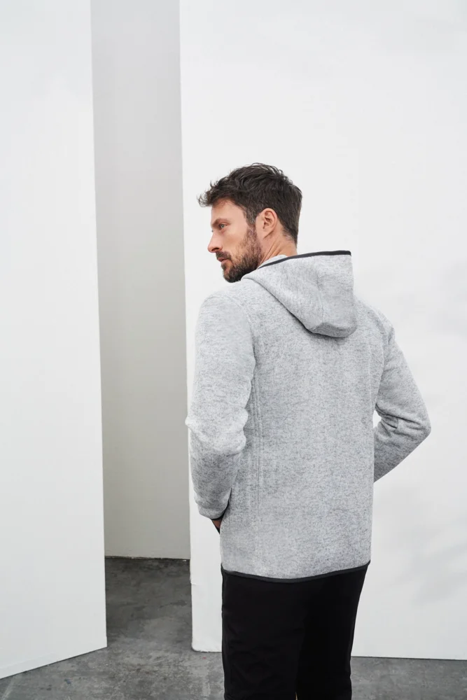 Herren Strickfleece Kapuzenjacke