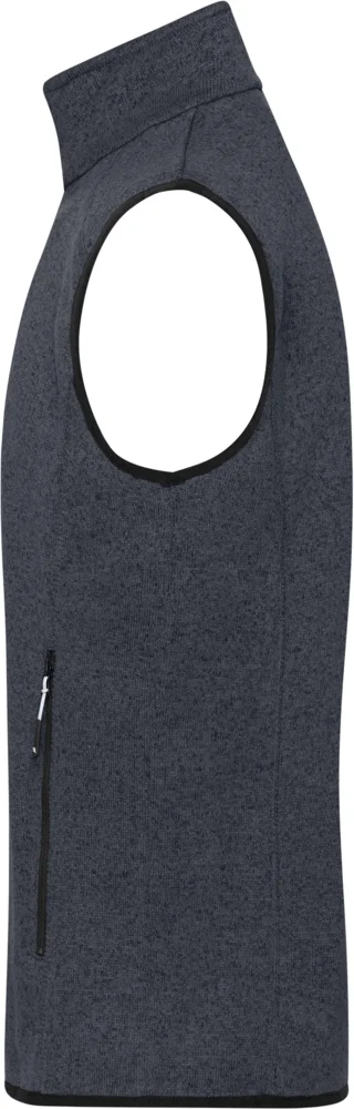Herren Strickfleece Weste mit Stehkragen