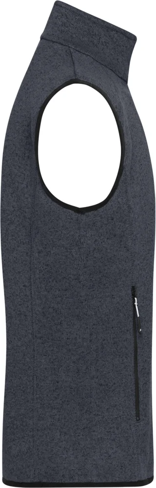 Herren Strickfleece Weste mit Stehkragen