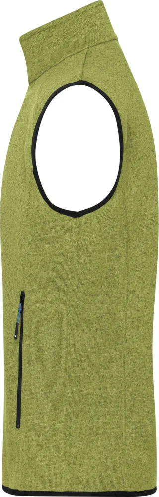 Herren Strickfleece Weste mit Stehkragen