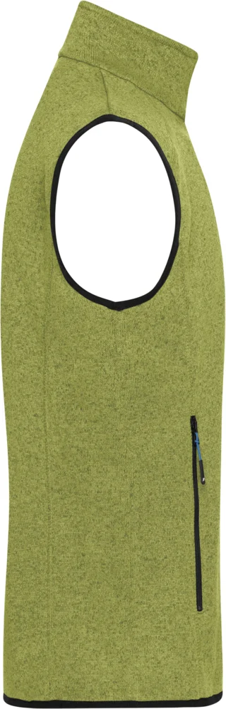 Herren Strickfleece Weste mit Stehkragen