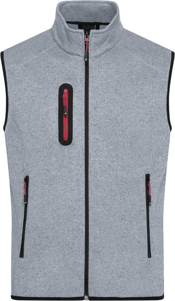 Herren Strickfleece Weste mit Stehkragen