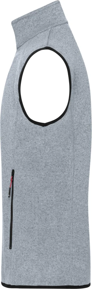 Herren Strickfleece Weste mit Stehkragen