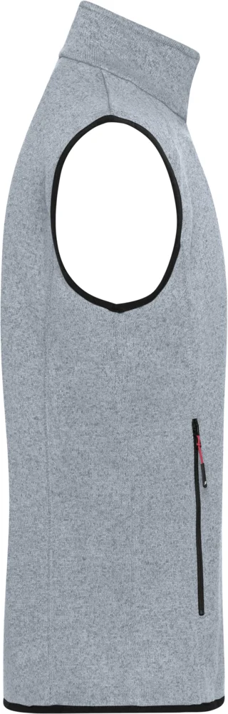 Herren Strickfleece Weste mit Stehkragen