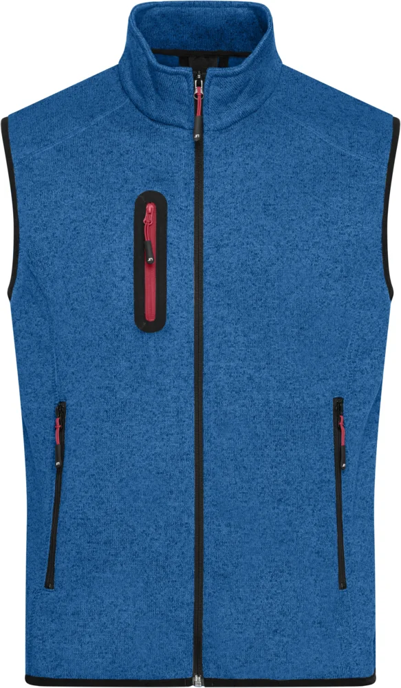 Herren Strickfleece Weste mit Stehkragen