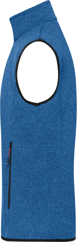 Herren Strickfleece Weste mit Stehkragen
