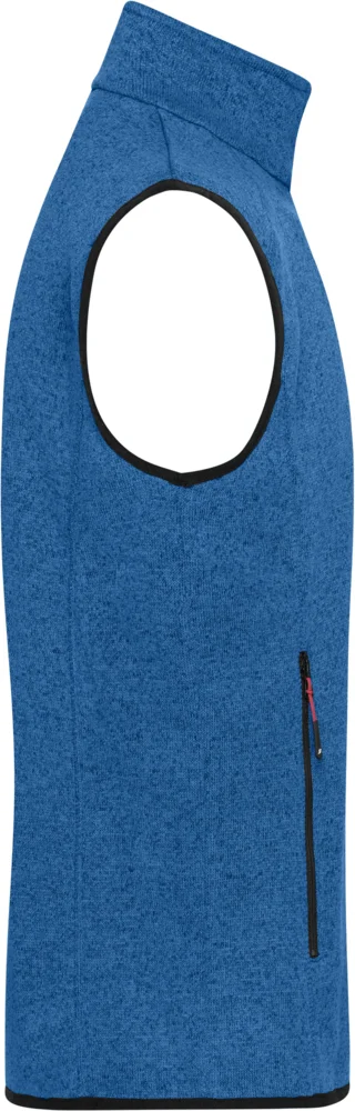 Herren Strickfleece Weste mit Stehkragen