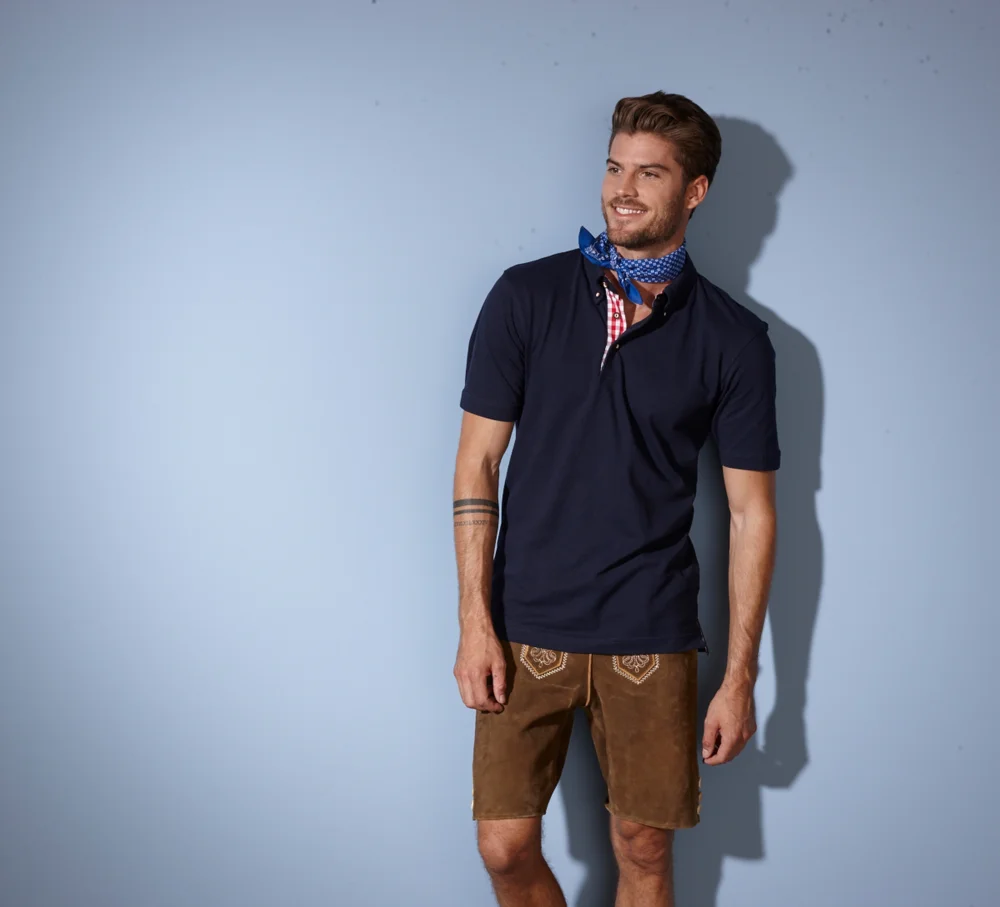Herren Trachten Piqué Polo