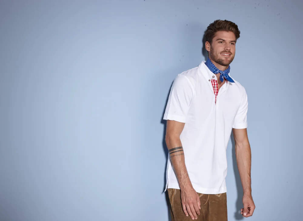 Herren Trachten Piqué Polo