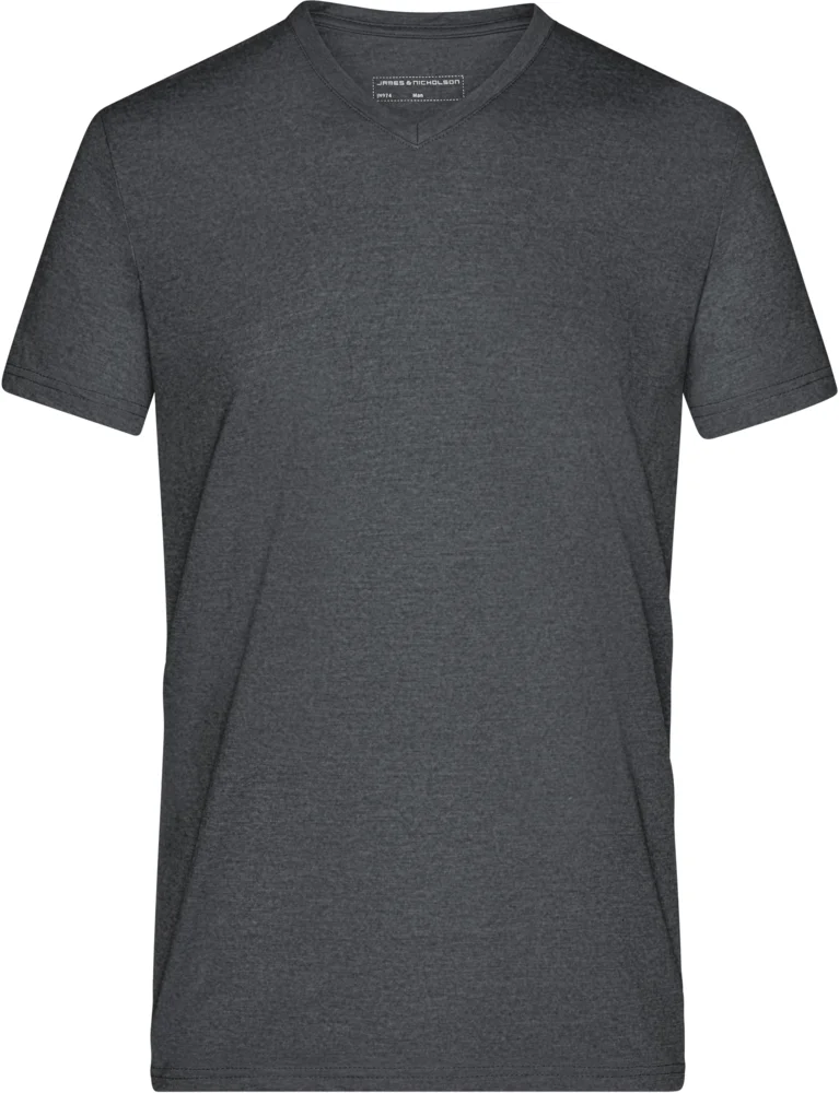 Herren V-Ausschnitt Melange T-Shirt