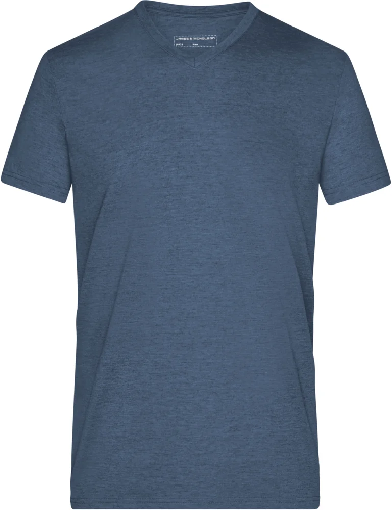 Herren V-Ausschnitt Melange T-Shirt