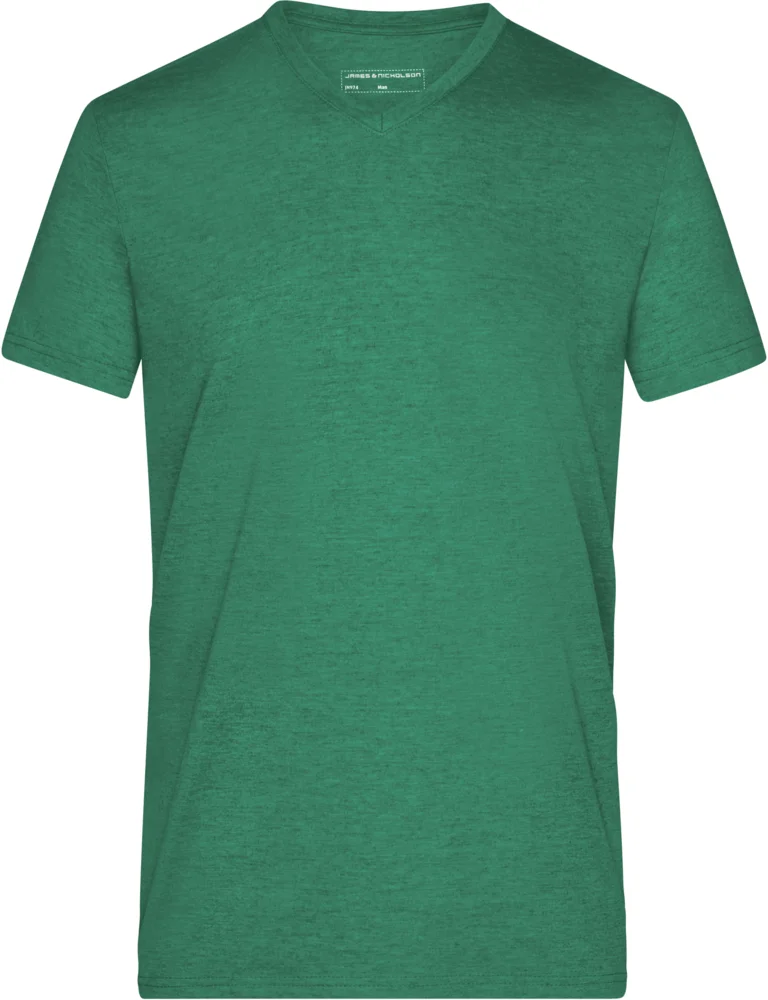 Herren V-Ausschnitt Melange T-Shirt