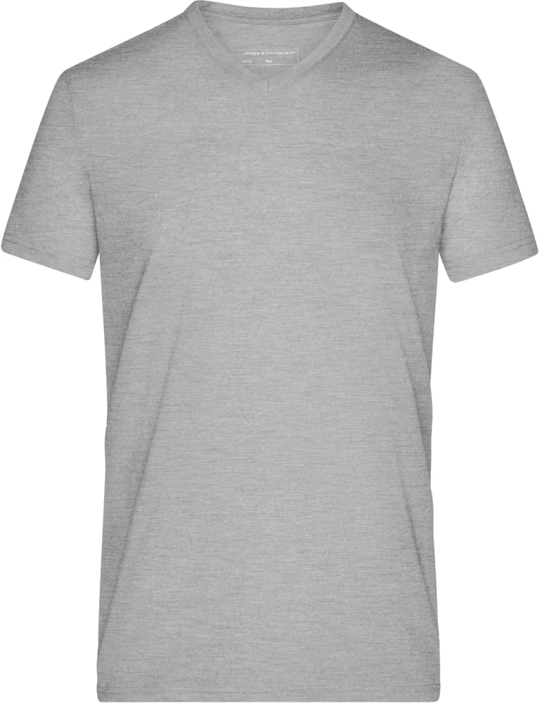 Herren V-Ausschnitt Melange T-Shirt