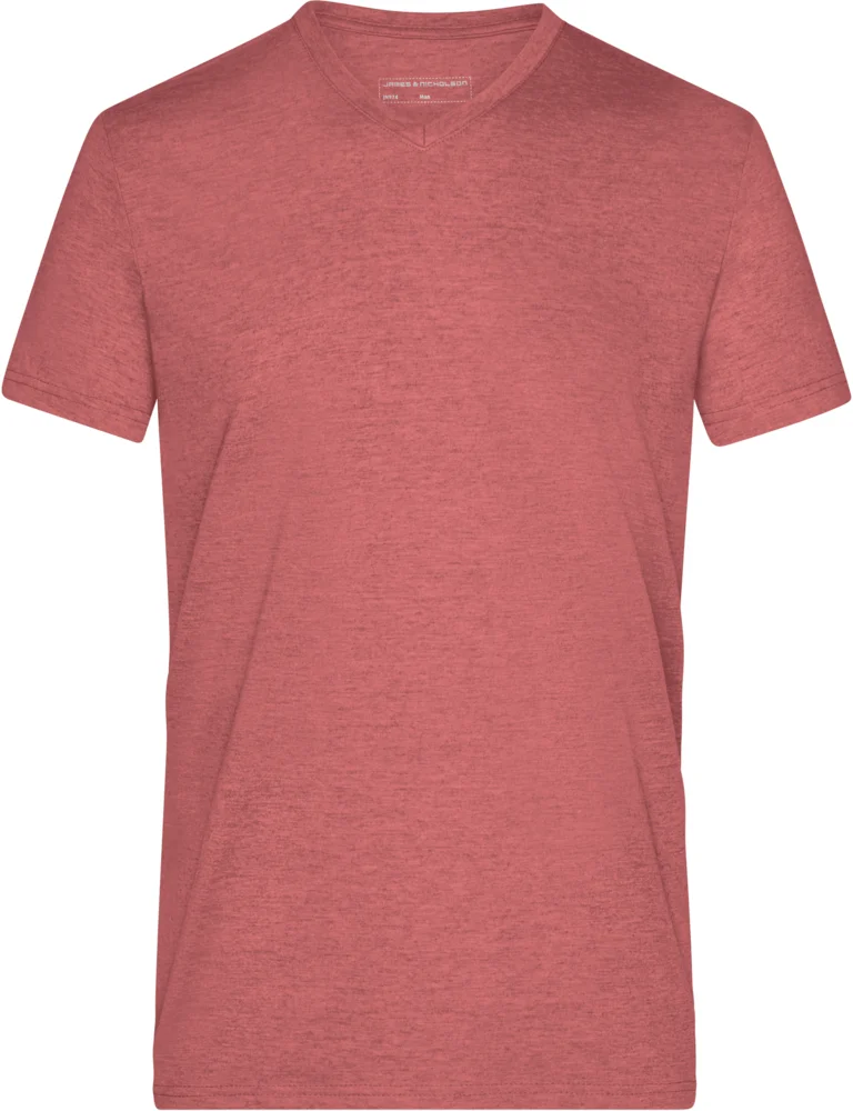 Herren V-Ausschnitt Melange T-Shirt