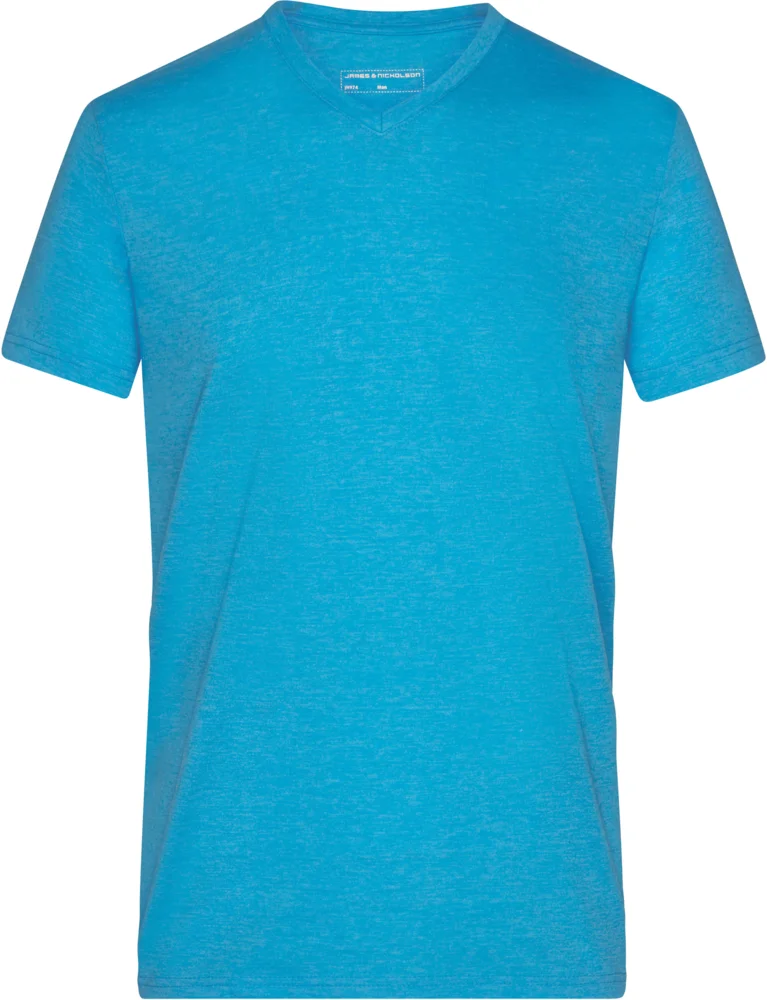 Herren V-Ausschnitt Melange T-Shirt