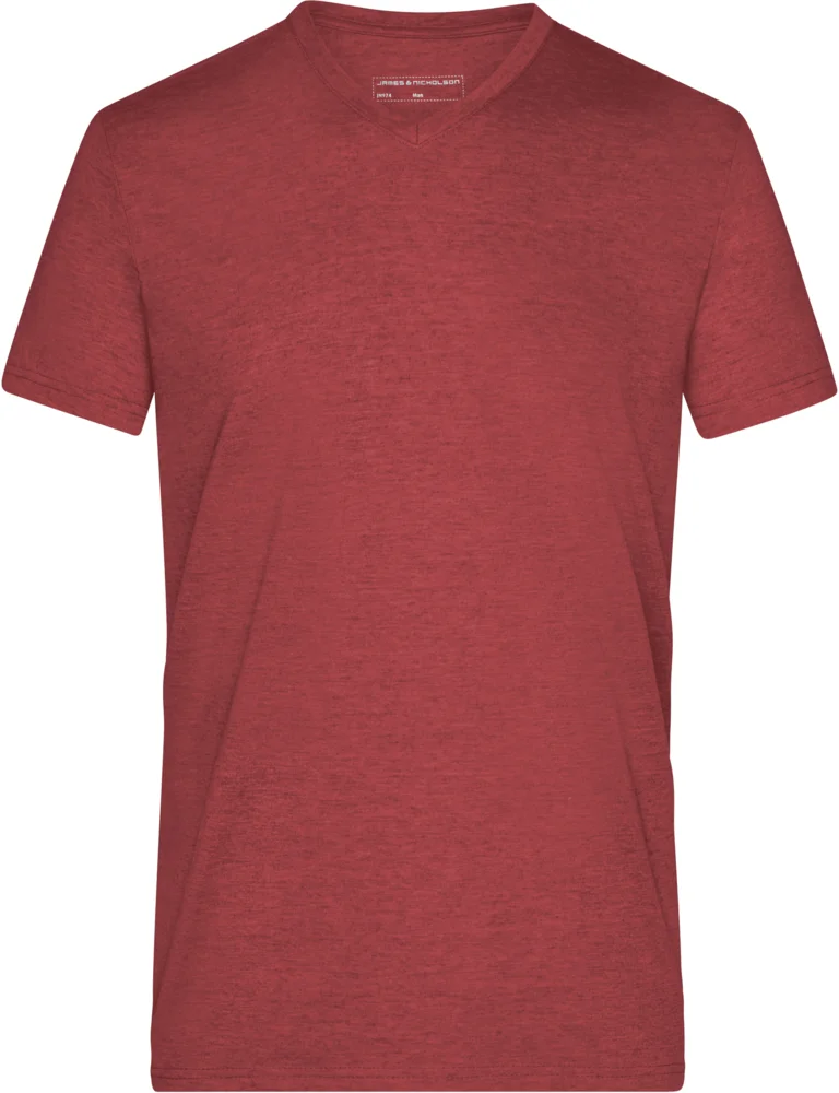 Herren V-Ausschnitt Melange T-Shirt