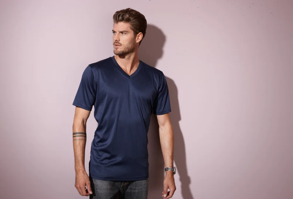 Herren V-Ausschnitt Sport T-Shirt