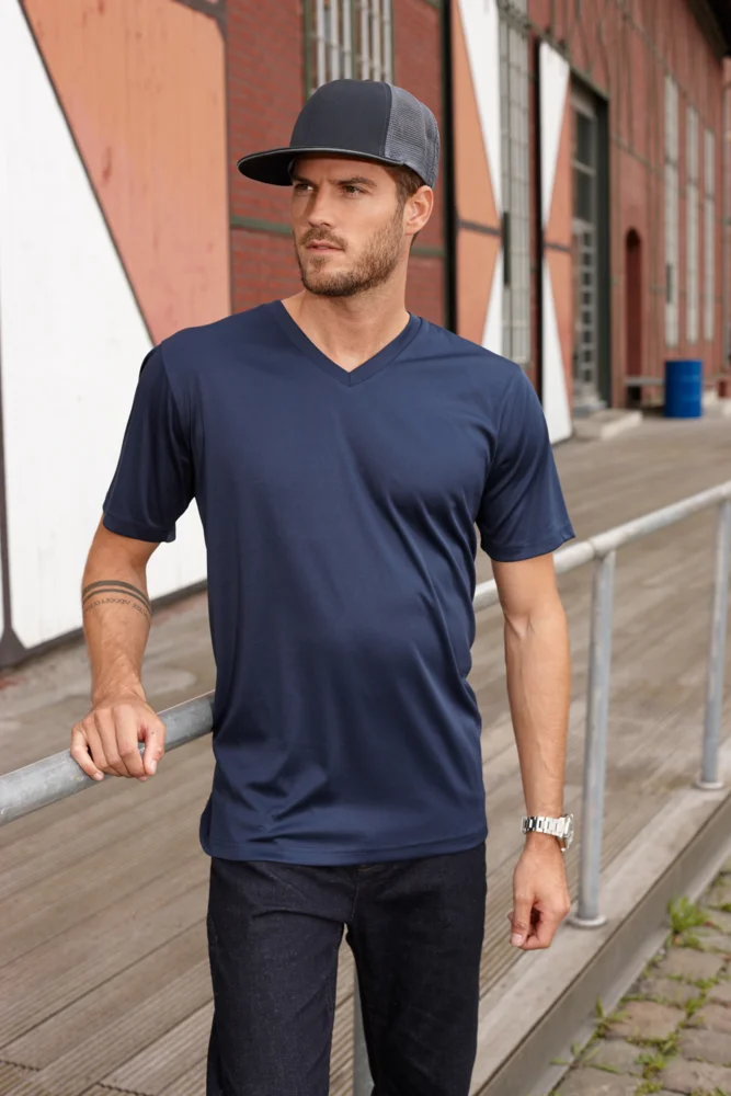 Herren V-Ausschnitt Sport T-Shirt