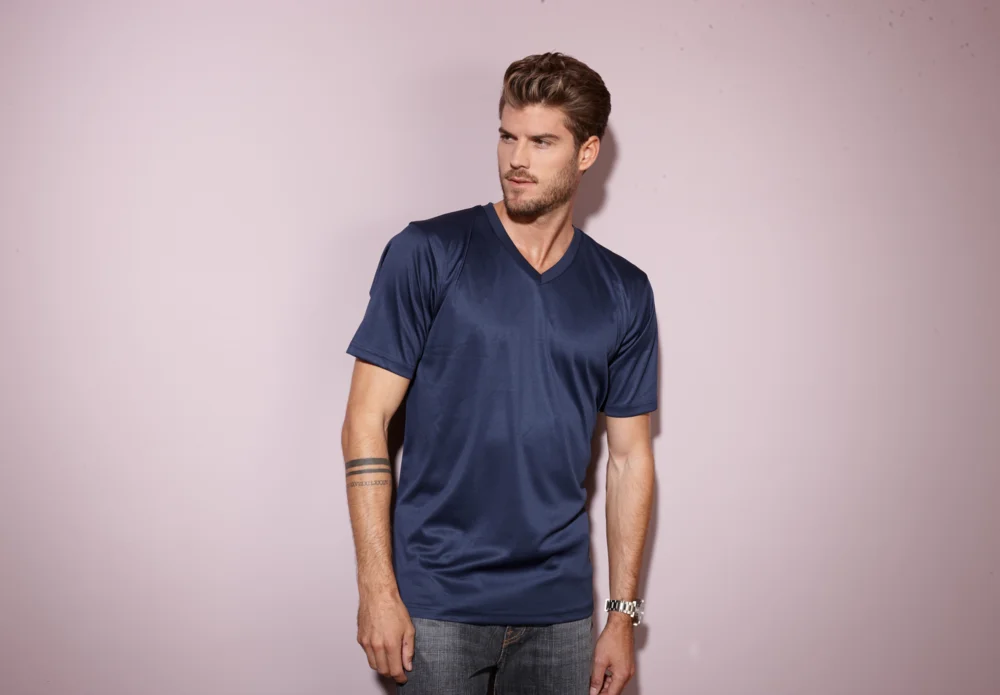 Herren V-Ausschnitt Sport T-Shirt