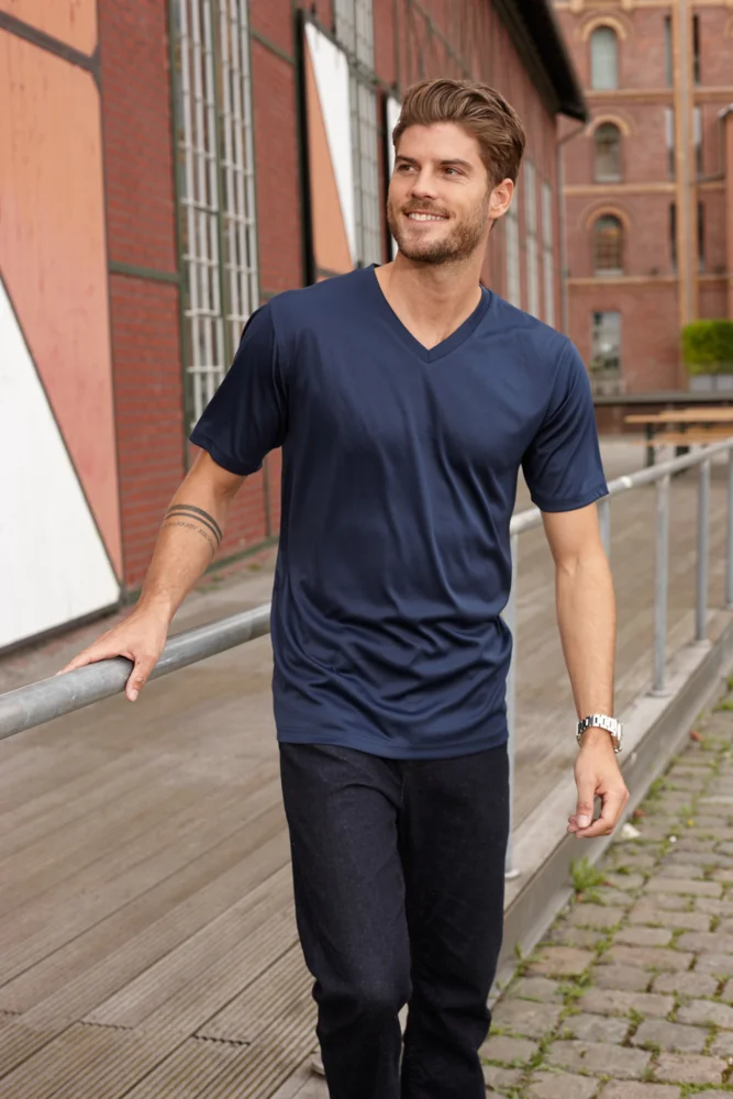 Herren V-Ausschnitt Sport T-Shirt