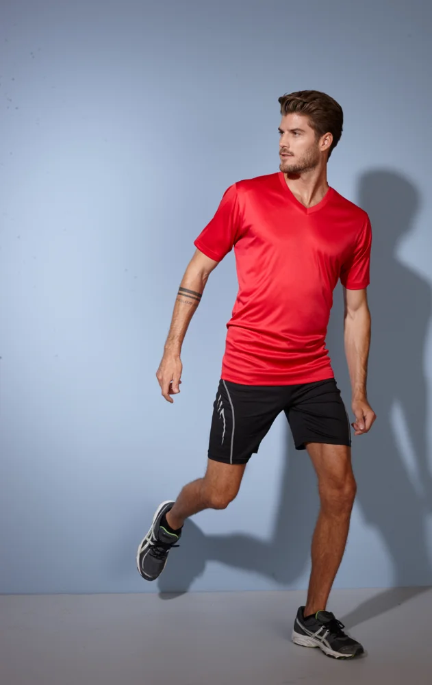 Herren V-Ausschnitt Sport T-Shirt