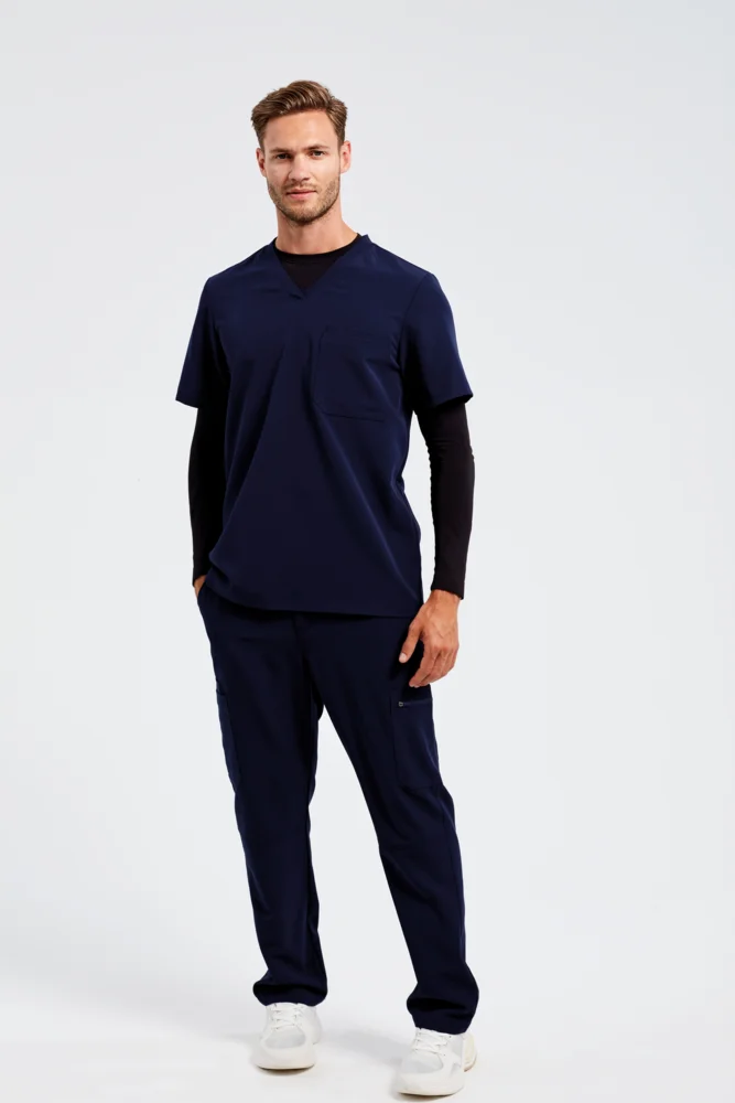 Herren V-Ausschnitt Stretch Kasack