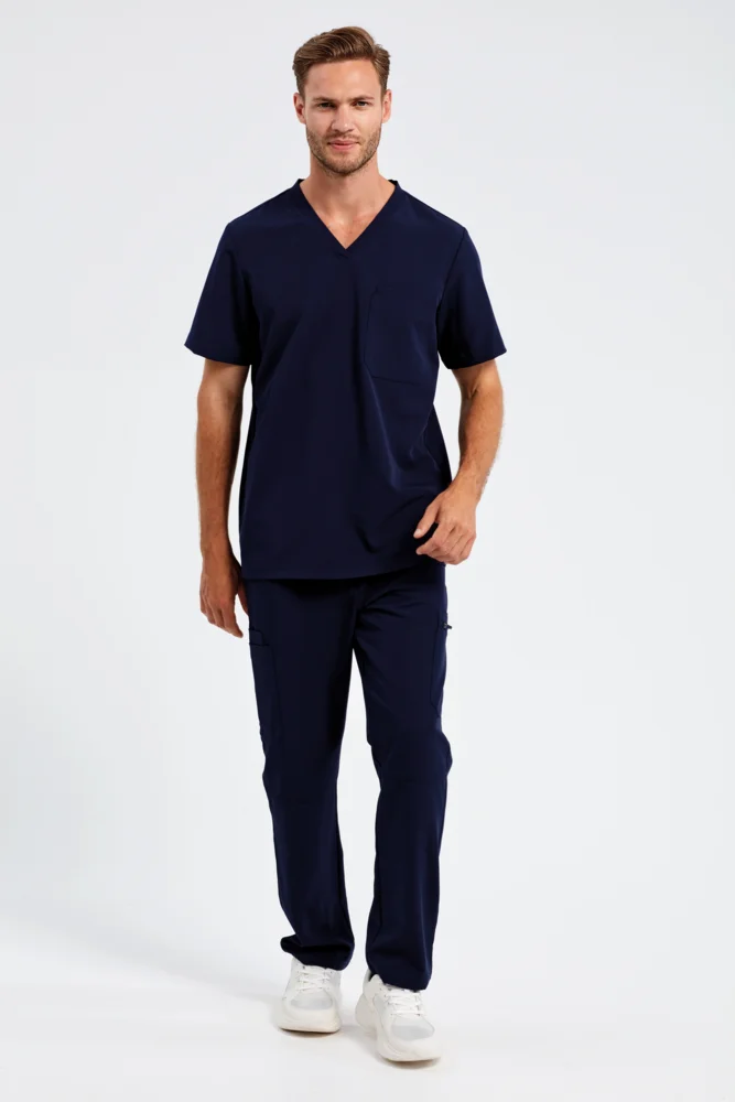 Herren V-Ausschnitt Stretch Kasack