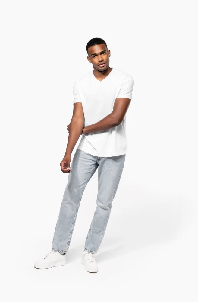 Herren V-Ausschnitt Stretch T-Shirt