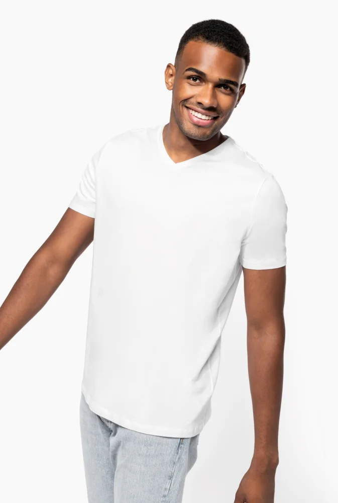 Herren V-Ausschnitt Stretch T-Shirt