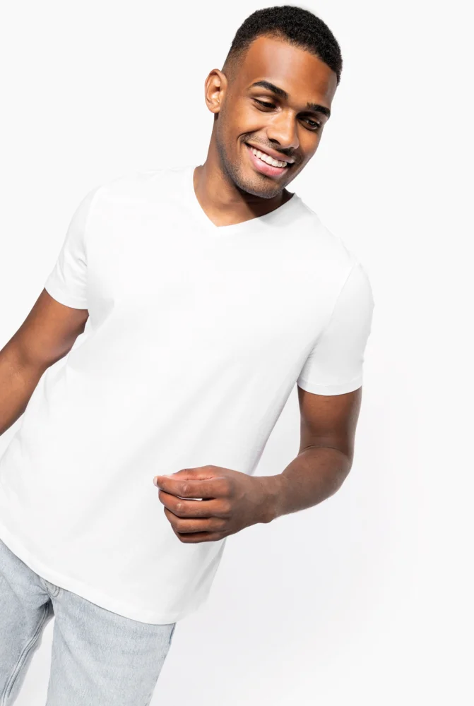 Herren V-Ausschnitt Stretch T-Shirt