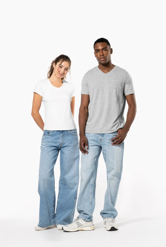 Herren V-Ausschnitt Stretch T-Shirt
