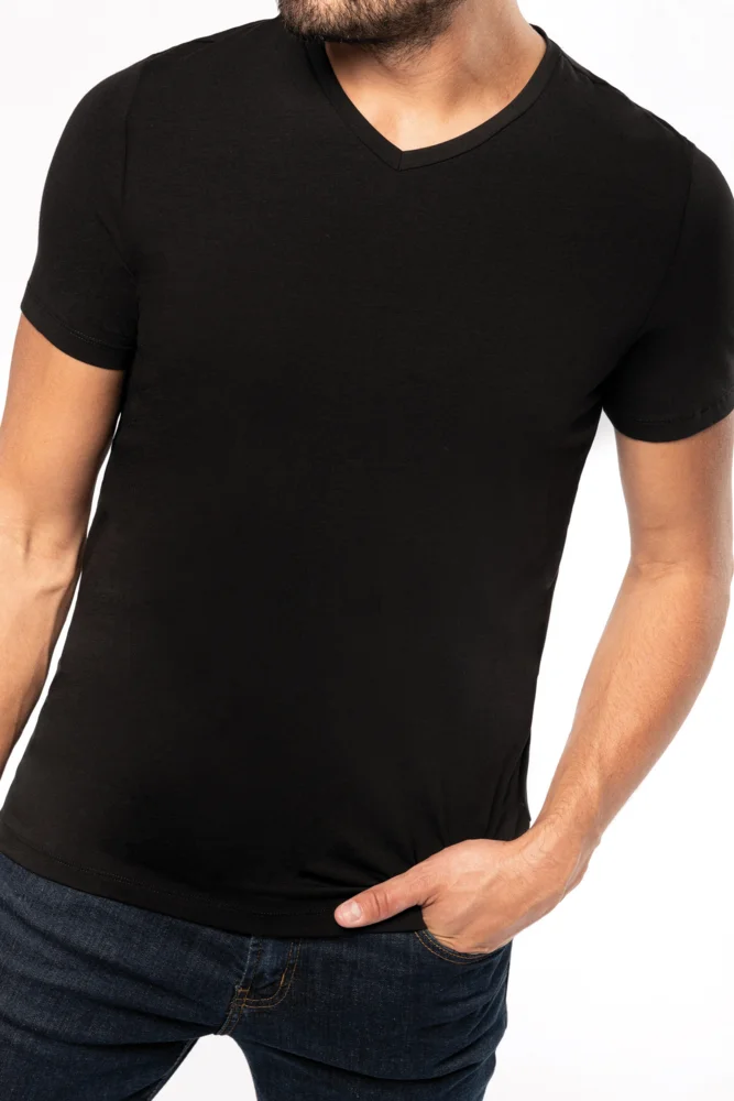 Herren V-Ausschnitt Stretch T-Shirt