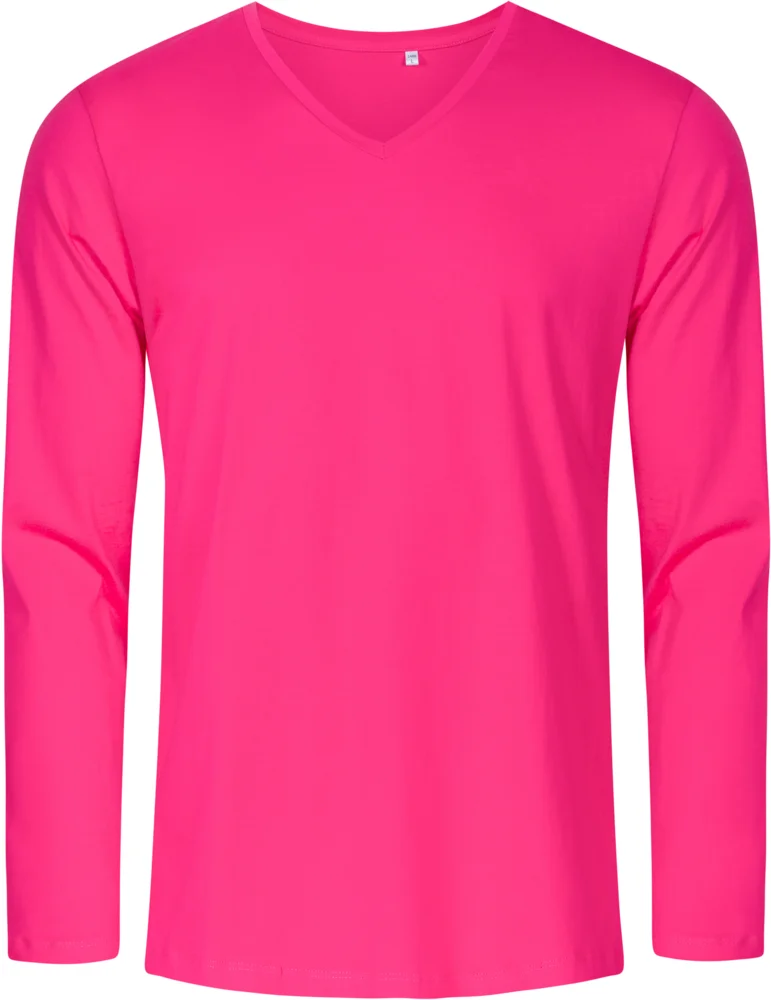 Herren V-Ausschnitt T-Shirt langarm - X.O