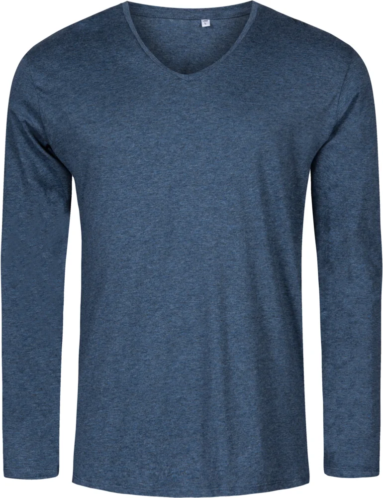 Herren V-Ausschnitt T-Shirt langarm - X.O