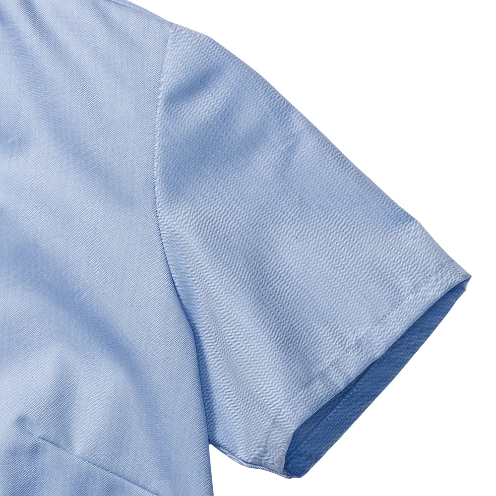Herringbone Bluse kurzarm