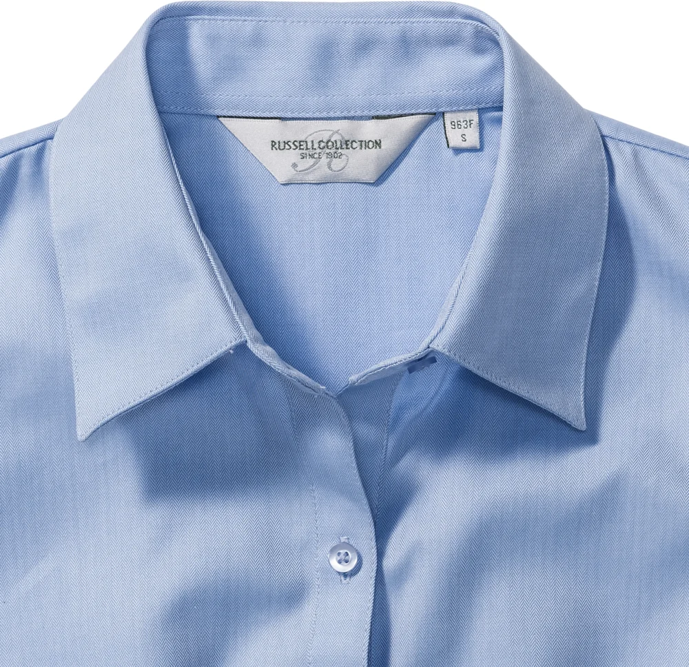 Herringbone Bluse kurzarm